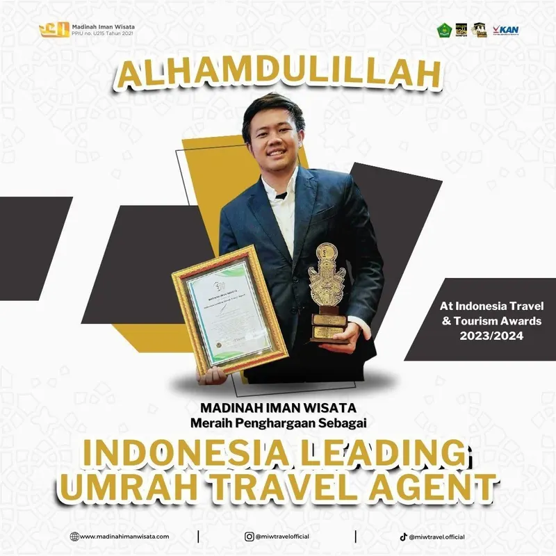Penghargaan Indonesia Leading Umrah Travel Agent 2023/2024 untuk Madinah Iman Wisata
